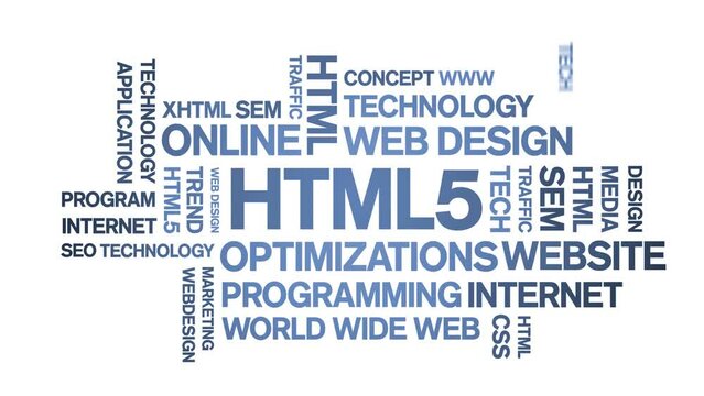 HTML5 animated tag word cloud;text design animation kinetic typography seamless loop.