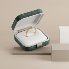 Jewelry mockup template. Luxury jewelry package. 3d rendering