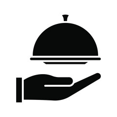 Platter icon. restaurant sign. waiter symbol. vector illustration