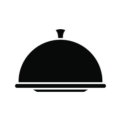 Fototapeta premium Platter icon. restaurant sign. waiter symbol. vector illustration