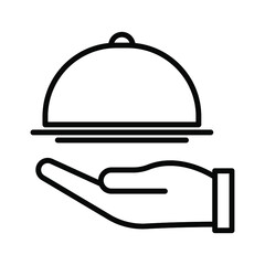 Platter icon. restaurant sign. waiter symbol. vector illustration
