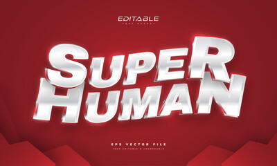 Fototapeta premium Super Human Text Style with Wavy Effect. Editable Text Effect with Superhero Style
