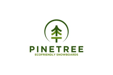 Pine tree nature logo design environment go green icon symbol