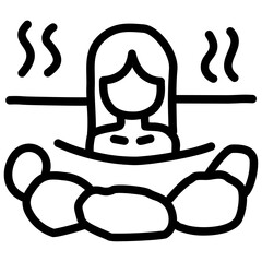 handdrawn female hot spring icon