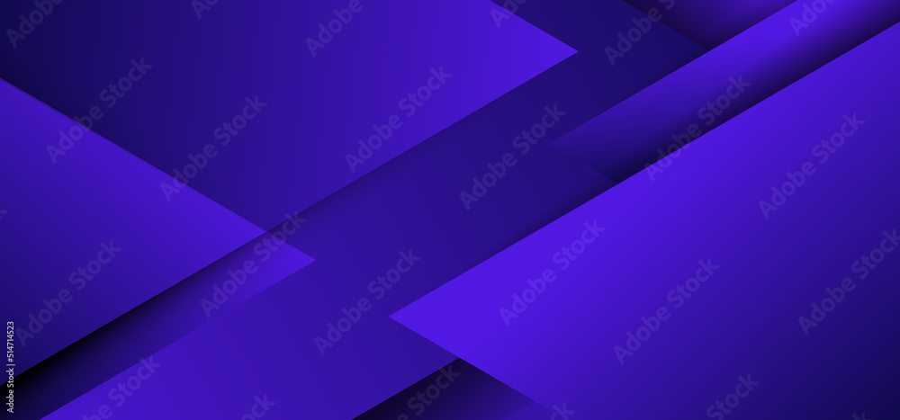 Wall mural abstract blue geometric triangles overlapping layer paper cut style background