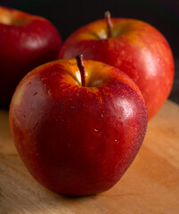 Apples in a dramatic low key concept with a dark background in variety angles for multipurpose
