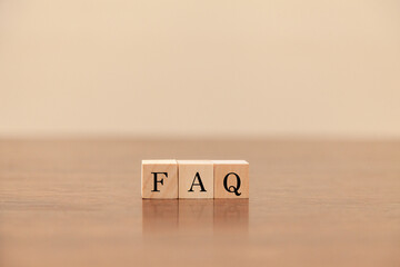 FAQの文字。よくある質問。Frequently Asked...