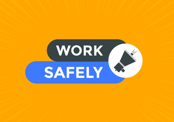 work safety text label sticker banner. Design template. work safety text banner in flat style.
