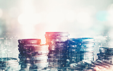 Finance and money technology background concept of business prosperity and asset management ....