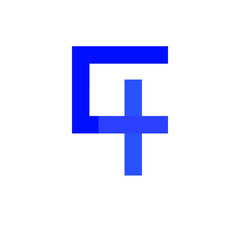 simple abstract  letter  c4 plus modern logo design template