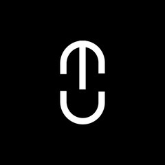 Obraz premium simple abstract monogram arrow letter u mouse logo design template