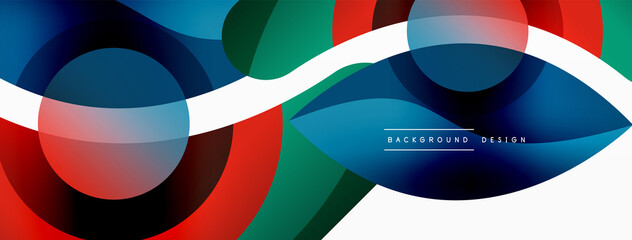 Fototapeta premium Creative geometric wallpaper. Minimal abstract background. Circle wave and round shapes composition vector illustration for wallpaper banner background or landing page