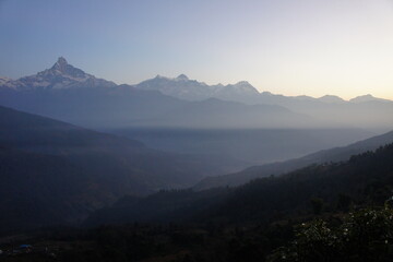 Obraz premium ネパール ダンプス ヒマラヤ山脈 Nepal Dhampus Himalayan 