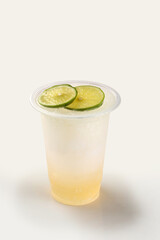 Classic Mojito with lemon and ice cubes