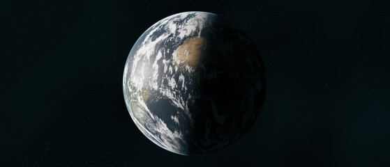Banner of planet earth image taken from space 3d rendering