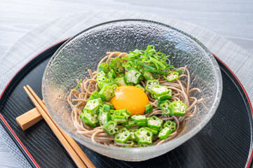 オクラぶっかけ蕎麦