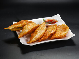 Caucasian traditional cuisine - cheburek with meat