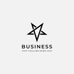 simple and modern letter A star