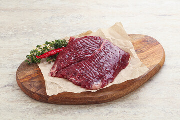 Raw beef machete steak for grill