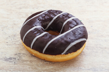 Glazed sweet tasty chocolate donut