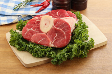 Raw ossobuco beef meat for cooking