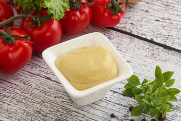 Spicy Mustard sauce in the bowl