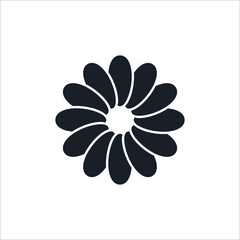 Chamomile head glyph icon in vector. Logotype.