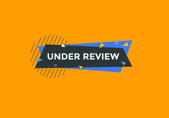 under review label sticker banner. Social media design template
