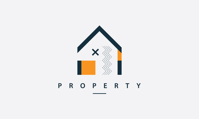 Decorative house logo design concept. Design emblem for home, property, real estate, architecture, structure, planning, interior and exterior decoration.