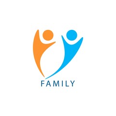 happy family vector design template. eps 10