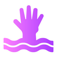 Drowning gradient icon