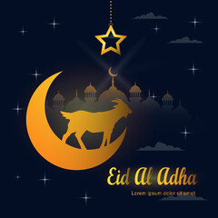 Eid al Adha greetings with Night background