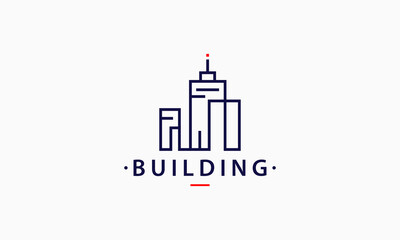 Cityscape logo design template. Abstract building composition sign. Design for architecture, planning, structure, construction, real estate, property, building, apartment, residence and skyscrapers.