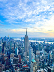 Fototapeta na wymiar New York City skyscrapers at sunset, NYC, USA