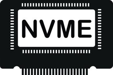 nvme ssd icon vector, fast ssd icon