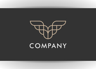 Creative abstract linear Eagle looking logo design. Premium eagle falcon hawk.