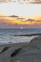 Sunset on the Akrotiri beach cyprus - 514727370