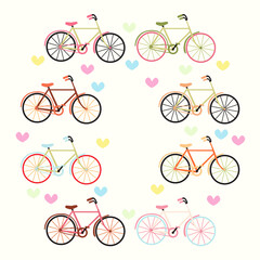vector illustration of colorful bike in cute cartoon style
