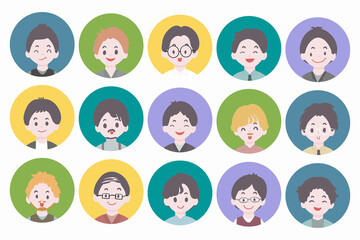 set of man and businessman avatar user