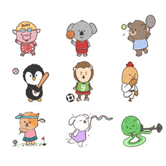 Obraz premium set of sport animals playing
