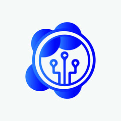 creative modern electronics and monogram logo design
