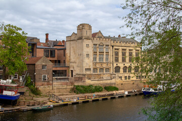 Cityscape view of York, England, along the Ouse River

