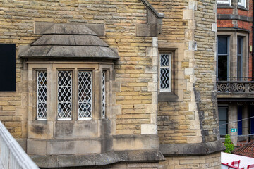 Beautiful brick and stone architecture of buildings along Lendal Bridge in the city of York, Yorkshire, England