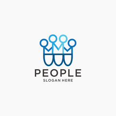 People logo icon design vector 