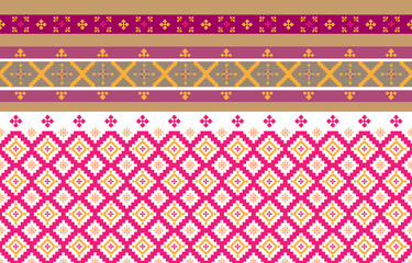 Abstract geometric and tribal patterns, usage design local fabric patterns, Design inspired by indigenous tribes. geometric Vector illustration