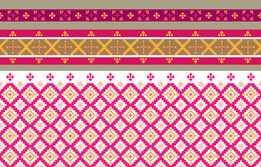 Abstract geometric and tribal patterns, usage design local fabric patterns, Design inspired by indigenous tribes. geometric Vector illustration
