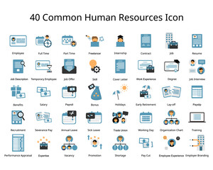 common human resources cute flat icon 
