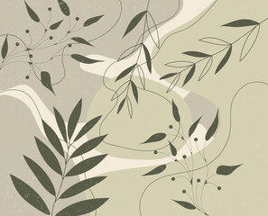 Fototapeta premium Tropical background with jungle plants. Palm leaves. Floral exotic hawaiian wallpaper. Rainforest. Summer tropical leaf. Exotic hawaiian jungle, summertime style. Summer vector illustration.