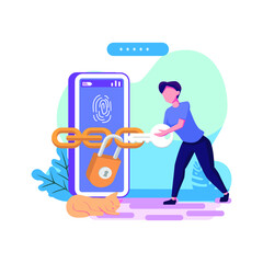Acces control system flat style illustration vector design