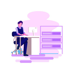 Big data job flat style illustration vector design